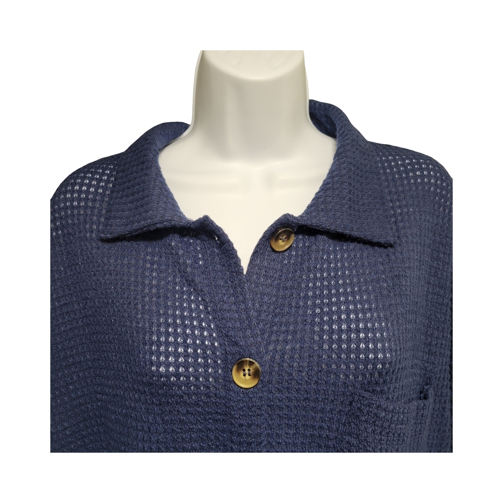 Blue Button-Up Cardigan - Picture 3 of 8